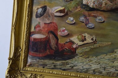 Lot 345 - Follower of Charles Burton Barber (British, 1845-1894) - The dog's tea party