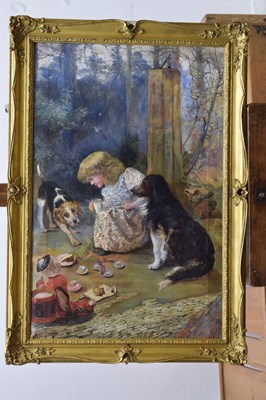 Lot 345 - Follower of Charles Burton Barber (British, 1845-1894) - The dog's tea party