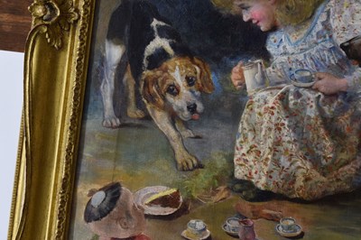 Lot 345 - Follower of Charles Burton Barber (British, 1845-1894) - The dog's tea party