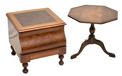 Lot 643 - Victorian commode stool and reproduction octagonal occasional table