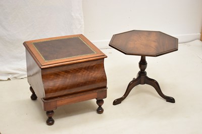 Lot 643 - Victorian commode stool and reproduction octagonal occasional table