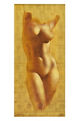 Lot 581 - MW Higgins (20th century) - Oil on board - Female nude study