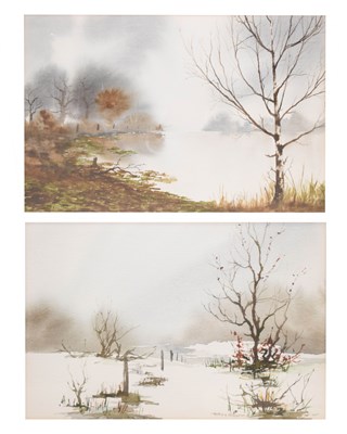 Lot 548 - Anthony Waller (b.1932, British) - Two watercolours - Winter trees