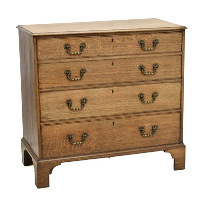 Lot 622 - George III oak chest of drawers