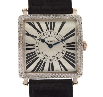 Lot Franck Muller - Gentleman's Master Square 18ct white gold cased wristwatch, ref. 6002 M QZ