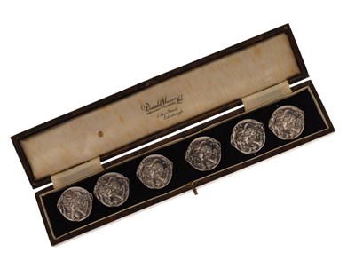 Lot 254 - Cased set of six Charles Horner silver buttons