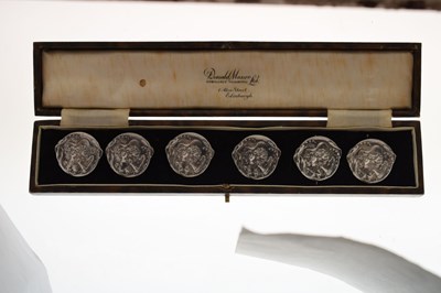 Lot 254 - Cased set of six Charles Horner silver buttons
