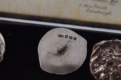 Lot 254 - Cased set of six Charles Horner silver buttons
