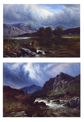 Lot 329 - Walter Williams, (1835-1906) - Pair of North Wales oils on canvas - On the Lledr / Pass of Llanberis