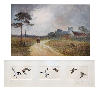 Lot 574 - H. Gordon (20th century, British) - Gouache - Nocturne scene, with limited edition print