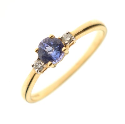 Lot 50 - 14ct gold, tanzanite and diamond ring