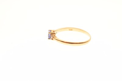 Lot 50 - 14ct gold, tanzanite and diamond ring