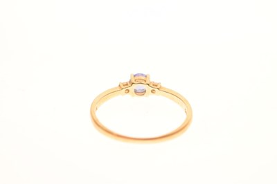 Lot 50 - 14ct gold, tanzanite and diamond ring