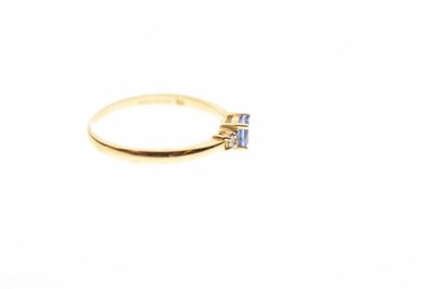 Lot 50 - 14ct gold, tanzanite and diamond ring