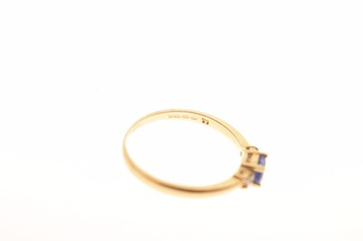 Lot 50 - 14ct gold, tanzanite and diamond ring