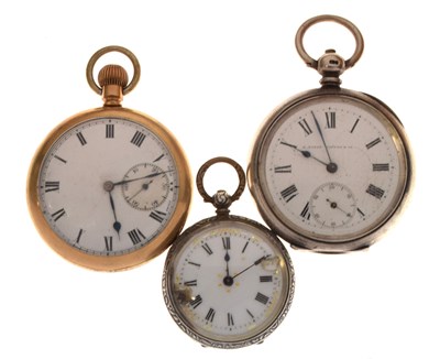 Lot 239 - Late Victorian silver open face pocket watch, S. Kuner Schwer & Co.