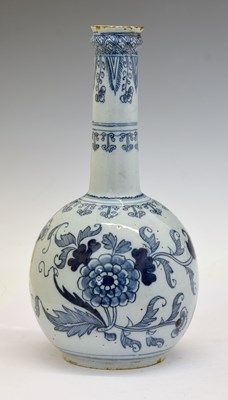 Lot 215 - English delftware water bottle or guglet, mid 18th century attributed to Liverpool