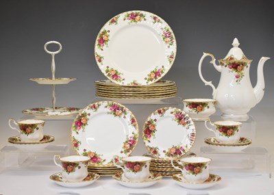 Lot 529 - Royal Albert 'Old Country Roses' coffee and dinner service, cakestand, etc