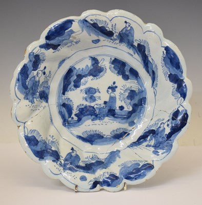 Lot 455 - 18th century Dutch Delft gadrooned dish