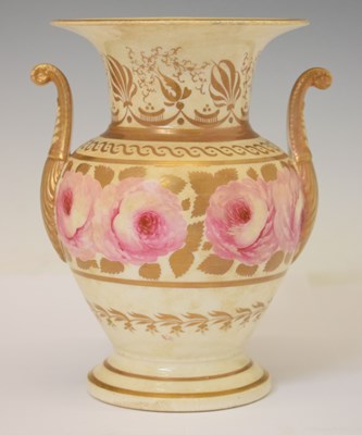 Lot 456 - Early 19th century porcelain twin-handled vase