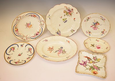 Lot 458 - Group of three early 19th century floral painted and gilded porcelain pates