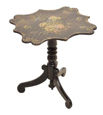 Lot 616 - Victorian ebonised tripod occasional table