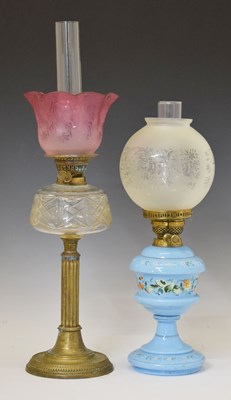 Lot 359 - Two late 19th or early 20th century oil lamps