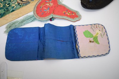 Lot 258 - Group of Chinese silk garments and a doll