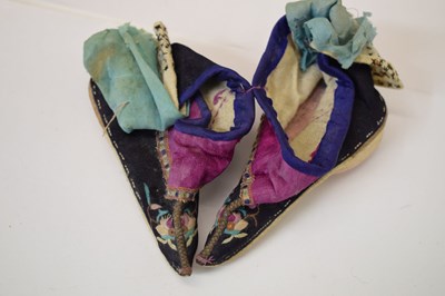 Lot 258 - Group of Chinese silk garments and a doll