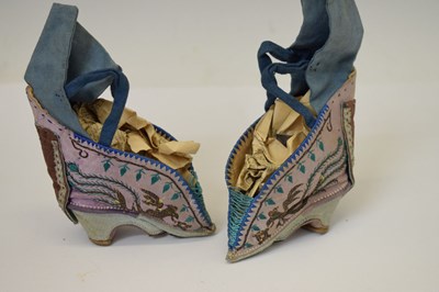 Lot 258 - Group of Chinese silk garments and a doll