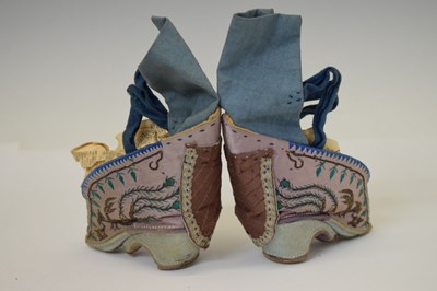 Lot 258 - Group of Chinese silk garments and a doll