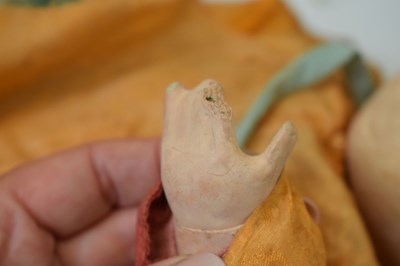 Lot 258 - Group of Chinese silk garments and a doll