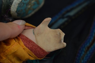 Lot 258 - Group of Chinese silk garments and a doll