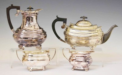 Lot 279 - Matched 20th century four-piece silver tea service