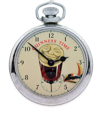 Lot 132 - Guinness Time chrome-plated pocket watch