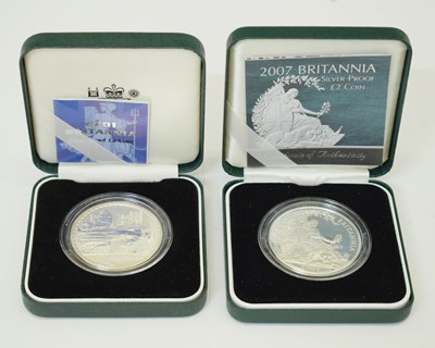 Lot 307 - Royal Mint - 2001 and 2007 Britannia Silver Proof £2 coins