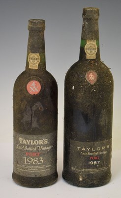 Lot 401 - Taylor's late bottled vintage port 1983 and 1987