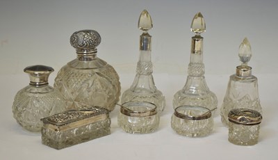 Lot 258 - Group of silver-mounted dressing table bottles