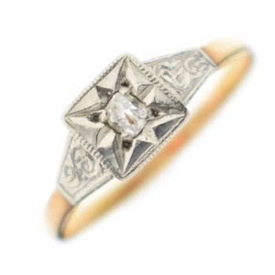 Lot 6 - Illusion set old-cut diamond single stone ring