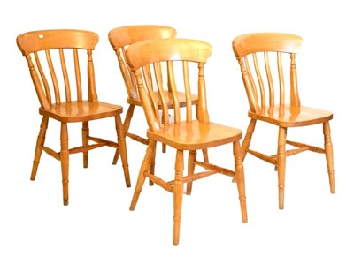 Lot 542 - Four pine kitchen chairs