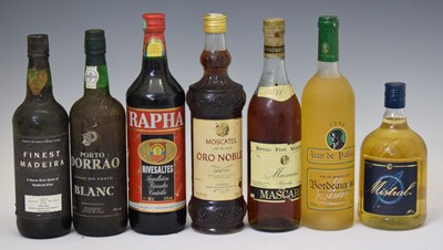 Lot 397 - Quantity of wines and spirits to include Madeira, Moscatel, Brandy, etc