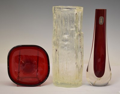 Lot 459 - 1960s Whitefriars cased ruby glass vase