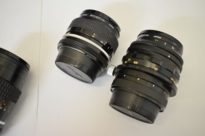 Lot 431 - Collection of Nikon camera lenses, books and accessories