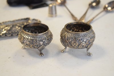 Lot 161 - Quantity of silver and white metal items to include