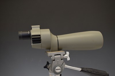 Lot 314 - Bushnell Spacemaster 60mm Prismatic Telescope and Velbon VE-3 tripod stand