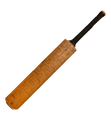 Lot 193 - Early 20th century B Warsop, Marylebone cricket bat, signed by Chelsea FC