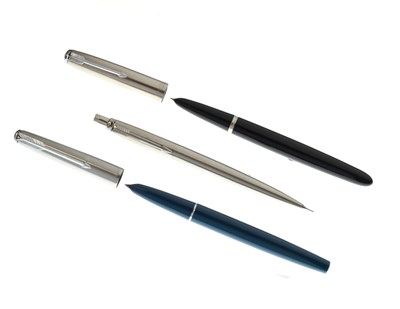 Lot 279 - Two Parker 51 fountain pens and a Parker propelling pencil