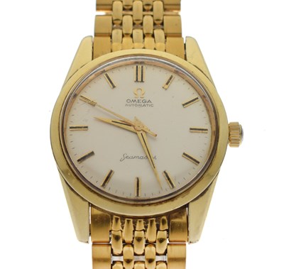 Lot 119 - Omega - Gentleman's Seamaster Automatic gold plated bracelet watch