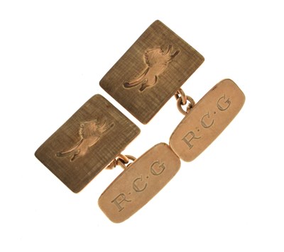 Lot 87 - Pair of 9ct gold cufflinks