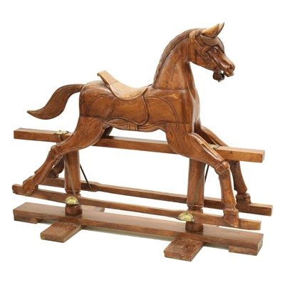 Lot 361 - Carved wooden rocking horse